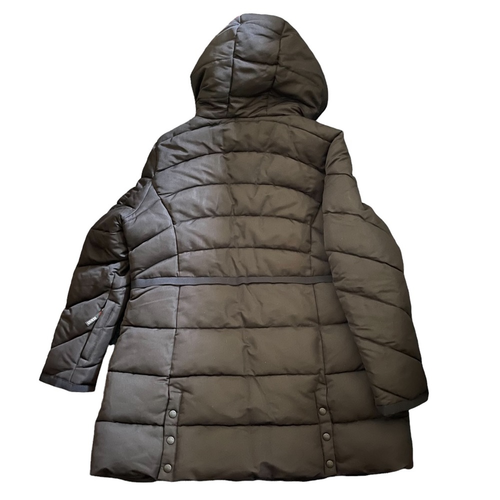 Guess Faux-Fur-Trim Black Hooded Puffer Coat - Picture 4 of 6